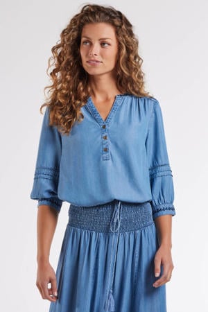 denim blousetop medium blue denim