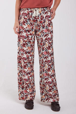 wide leg regular waist gebloemde casual broek multi