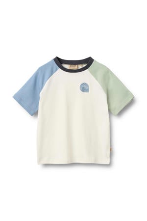 T-shirt ecru/lichtgroen/lichtblauw