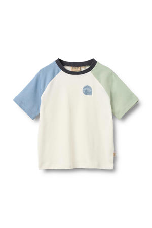 T-shirt ecru/lichtgroen/lichtblauw