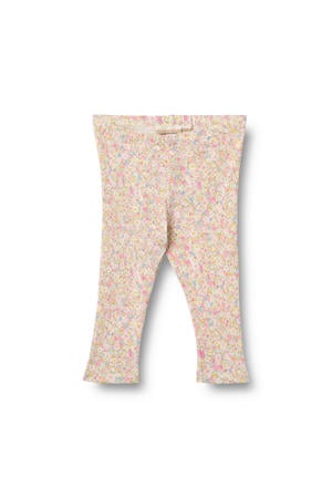 slim regular waist gebloemde legging lichtroze