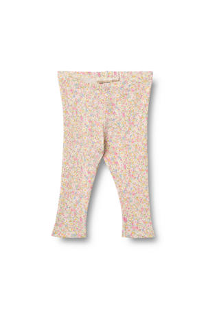 slim regular waist gebloemde legging lichtroze