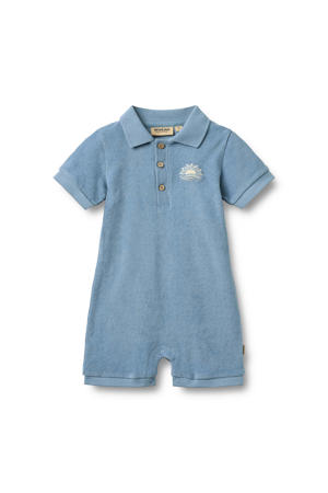 badstof jumpsuit blauw