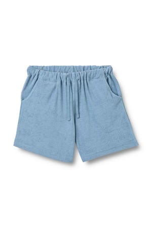 casual short blauw met textuur