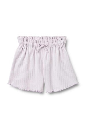 regular waist casual short lila met textuur