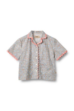 gebloemde blouse beige
