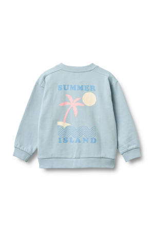 sweater met backprint lichtblauw