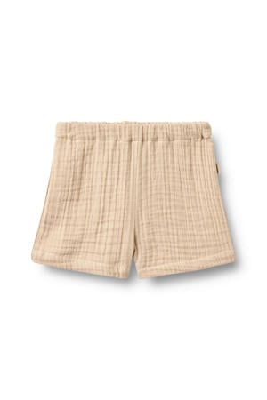 regular waist casual short beige met textuur