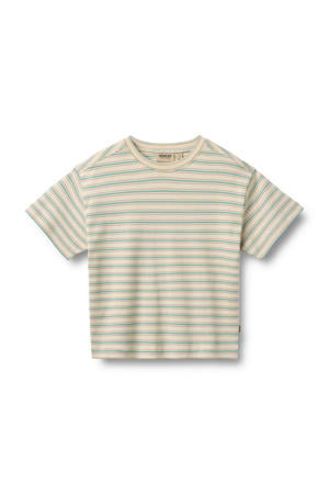 gestreept T-shirt beige/blauw