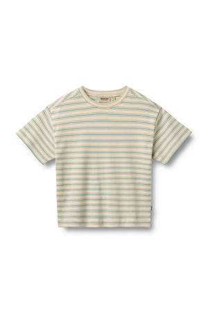 gestreept T-shirt beige/blauw
