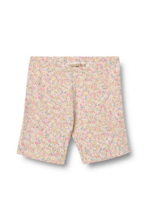 gebloemde casual short lichtroze
