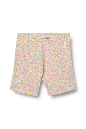 gebloemde casual short lichtroze