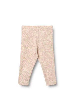 slim regular waist gebloemde legging lichtroze