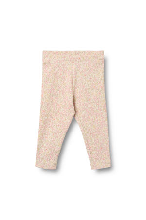 slim regular waist gebloemde legging lichtroze