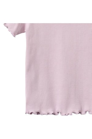 T-shirt lila rib gebreid