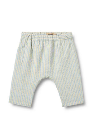 regular waist gestreepte babybroek lichtblauw met textuur