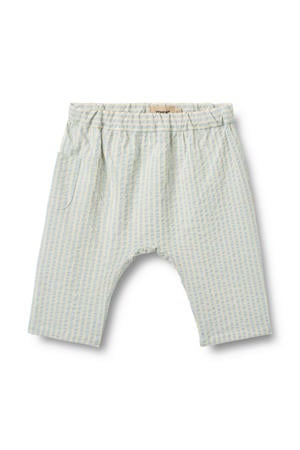 regular waist gestreepte babybroek lichtblauw met textuur