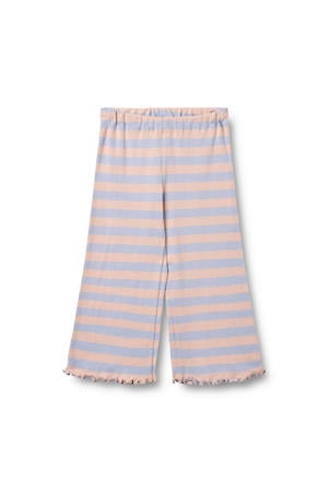 gestreepte casual broek lichtblauw/lichtroze