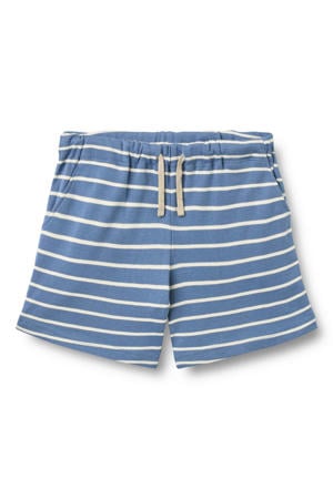 regular waist gestreepte sweatshort blauw
