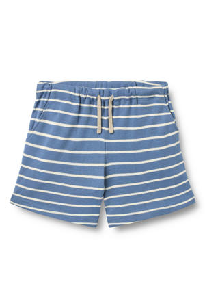 regular waist gestreepte sweatshort blauw