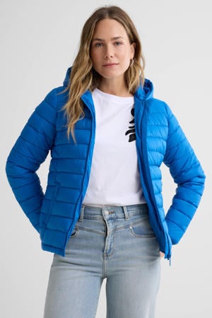 gewatteerde jas blauw