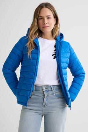gewatteerde jas blauw