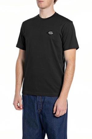 regular T-shirt zwart