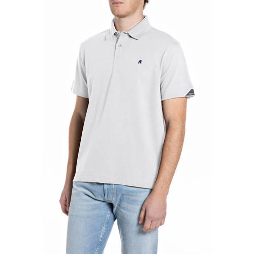 REPLAY regular polo wit afbeelding