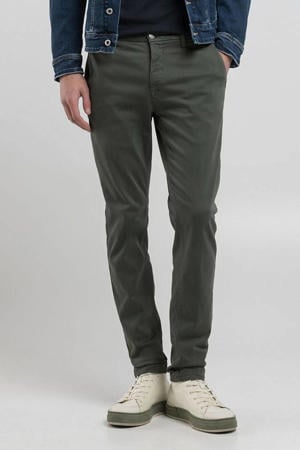 ZEUMAR slim chino grijsgroen