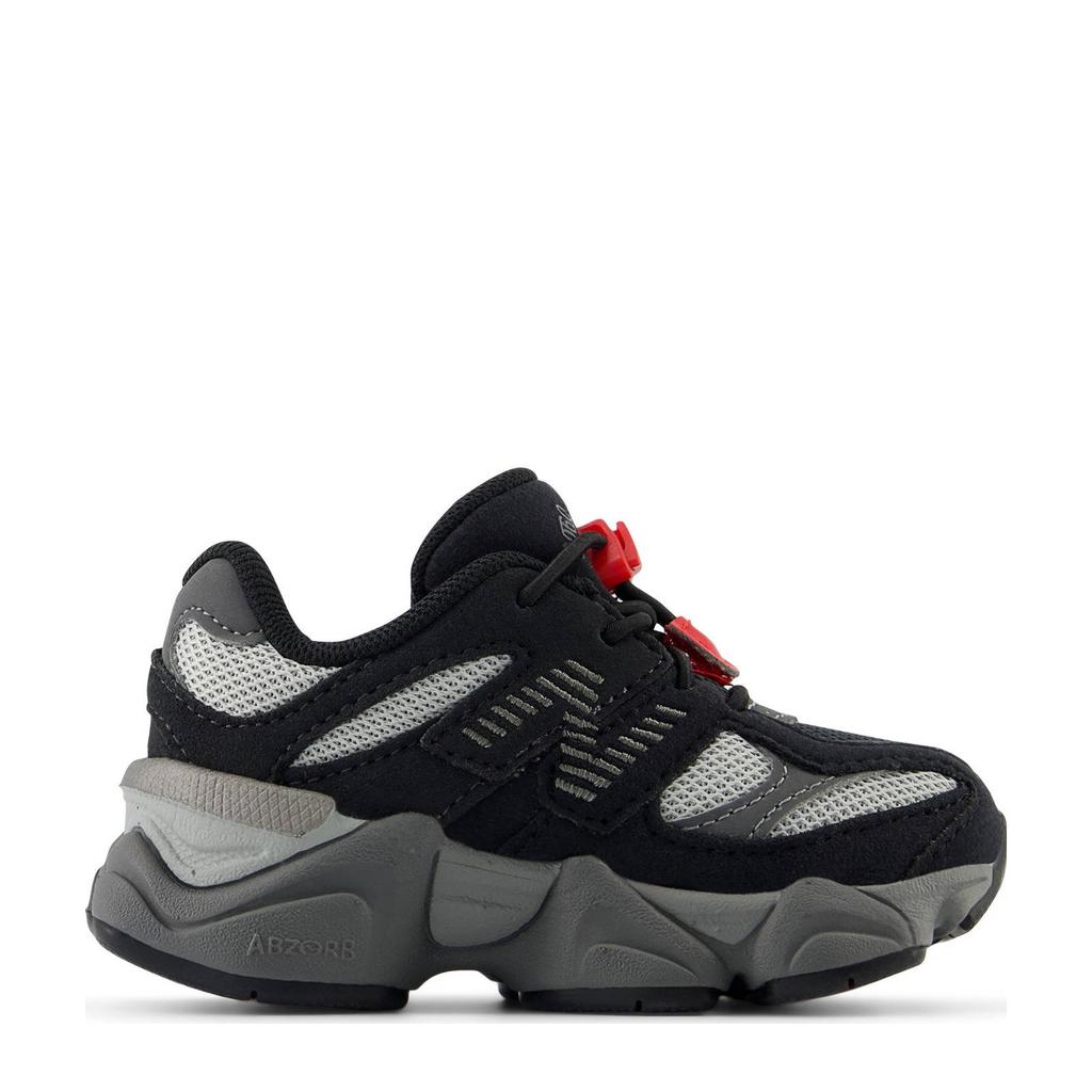 Zwart en grijze jongens en meisjes New Balance 9060 sneakers van mesh-pu/voering: mesh/voetbed: eva met elastische veters
