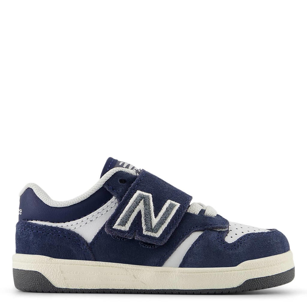 Donkerblauwe jongens en meisjes New Balance 480 sneakers van suède met veters