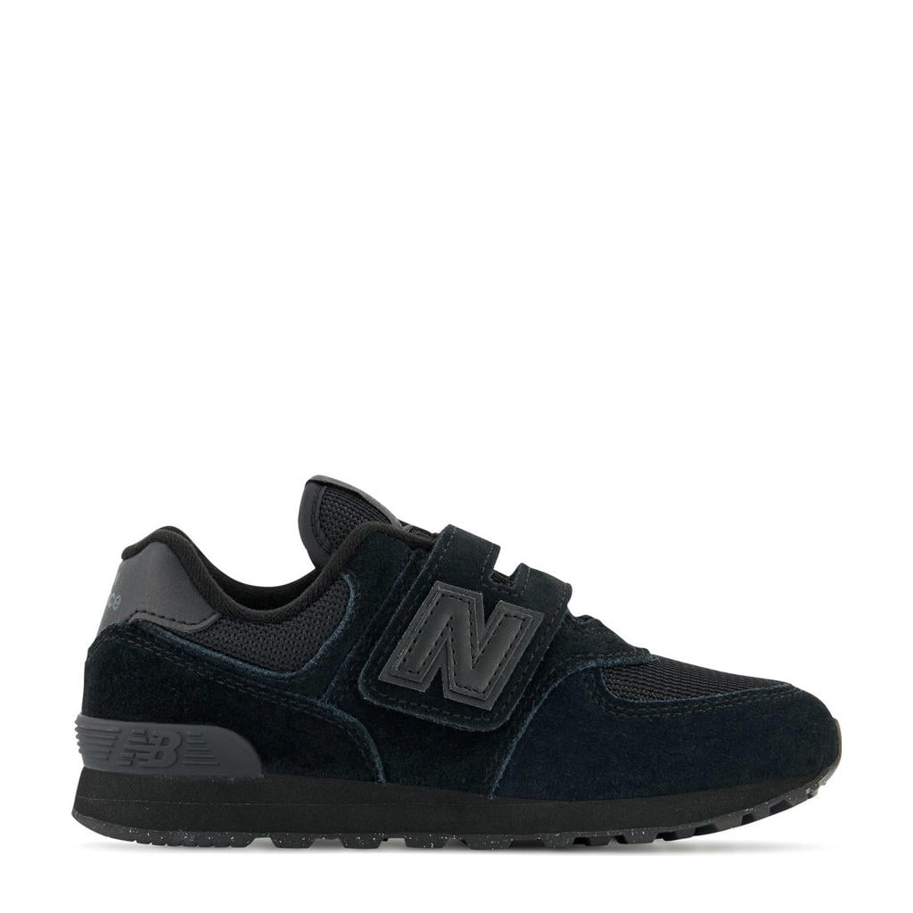 Zwarte jongens en meisjes New Balance 574 sneakers van suede/voering: textiel/voetbed: eva met klittenband