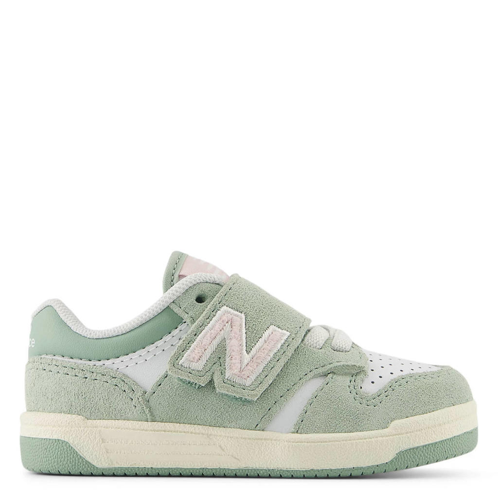 Mintgroene jongens en meisjes New Balance 480 sneakers van suède met veters