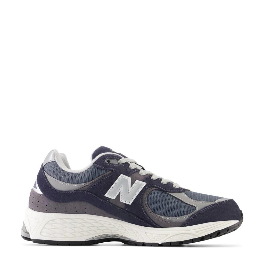 Grijze unisex New Balance 2002R sneakers blauw van mesh-suède/voering: mesh/voetbed: eva met veters