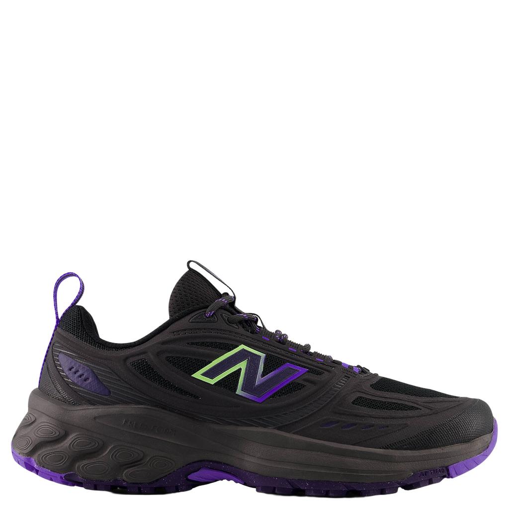Zwart en paarse dames New Balance hardloopschoenen van mesh-pu/voering: mesh/voetbed: eva met elastische veters