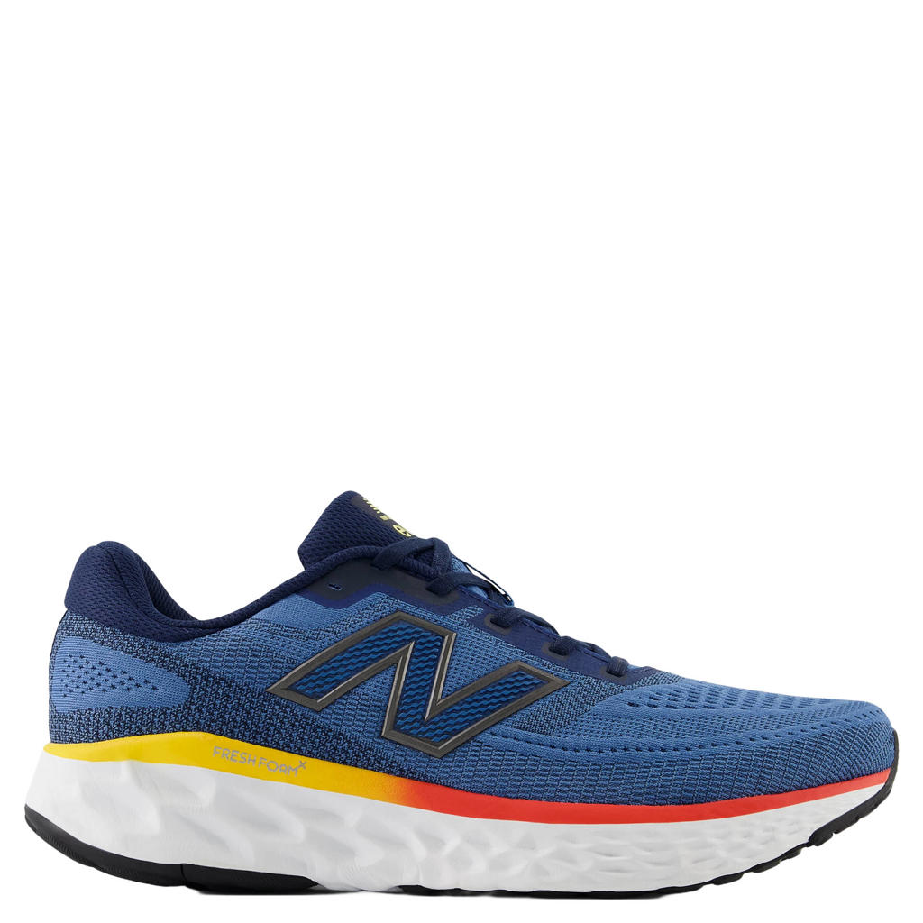 Kobaltblauw en donkerblauwe heren New Balance Fresh Foam Evoz V4 hardloopschoenen met veters