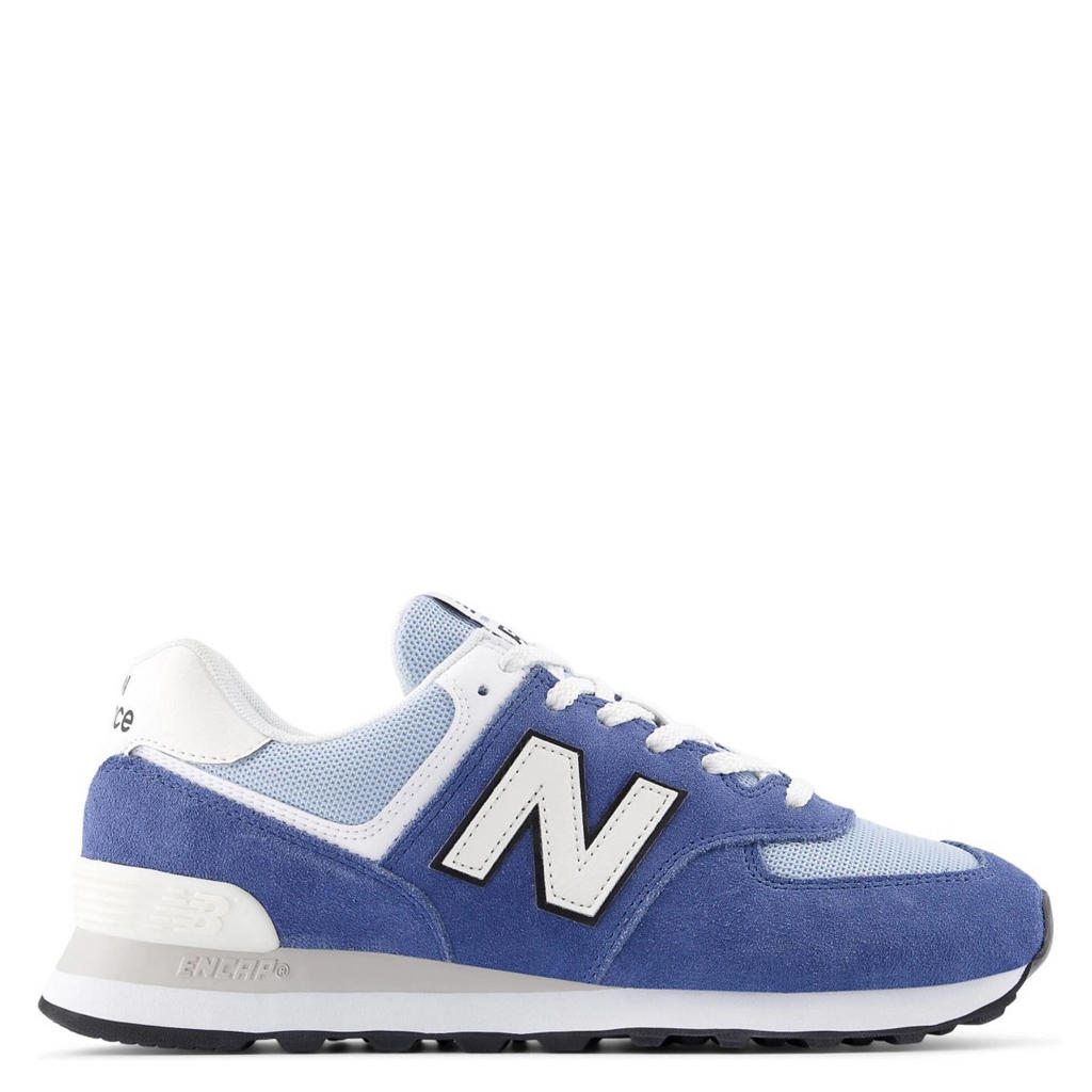 Blauwe unisex New Balance 574 sneakers van mesh-suède/voering: mesh/voetbed: eva met veters