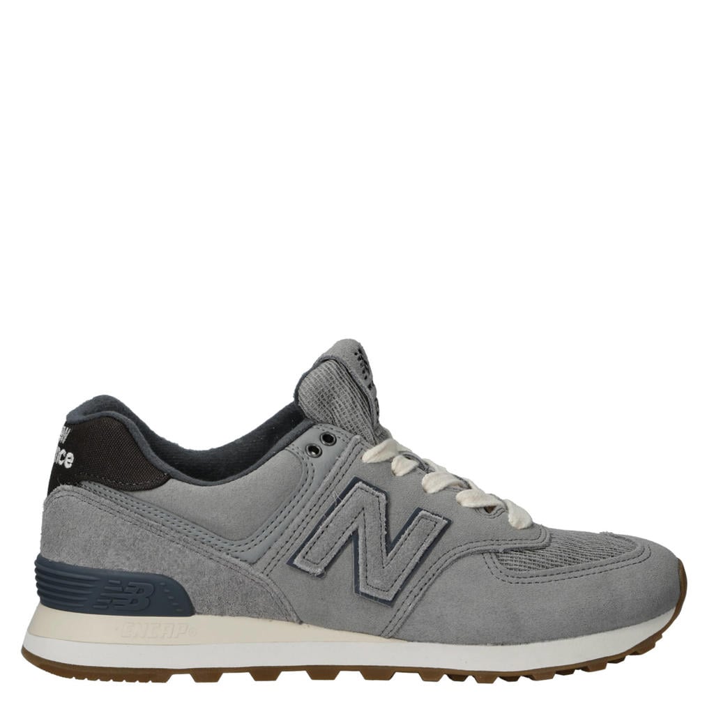 Grijze unisex New Balance 574 mesh sneakers van mesh-suède/voering: mesh/voetbed: eva met veters