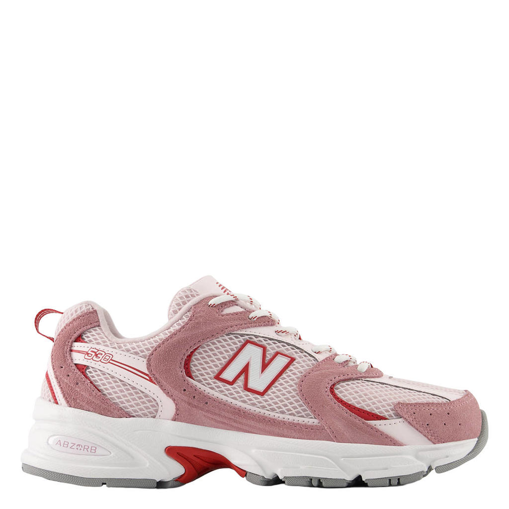 Roze en oudroze unisex New Balance 530 sneakers van mesh-suède/voering: mesh/voetbed: eva met veters