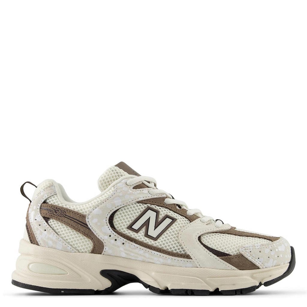 Beige en bruine unisex New Balance sneakers van mesh-suède/voering: mesh/voetbed: eva met veters