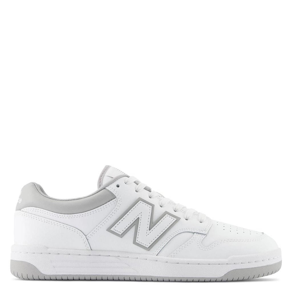 Wit en grijze heren New Balance BB480 sneakers van leer/voering: mesh/voetbed: eva met veters