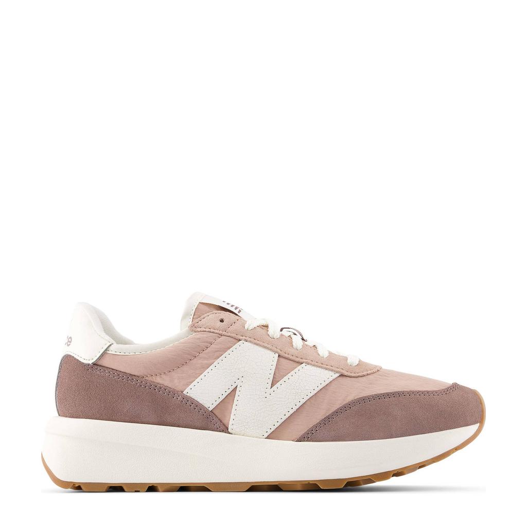 Lichtroze en oudroze dames New Balance 370 sneakers van mesh-nylon-suéde/voering: mesh/voetbed: eva met veters
