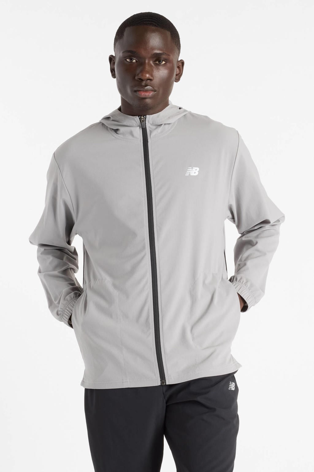 Grijze heren New Balance sportjack van polyester