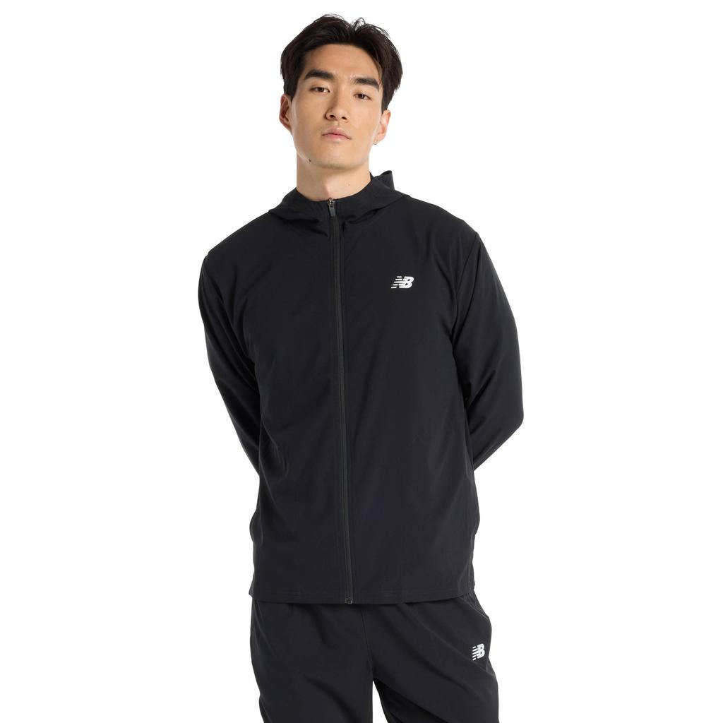 Zwarte heren New Balance sportjack Woven van polyester
