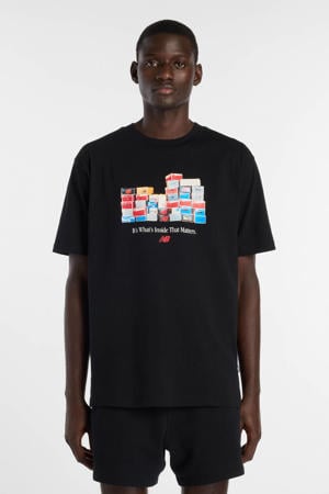 regular T-shirt zwart