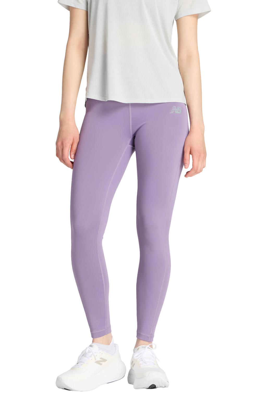 Lilakleurige dames New Balance sportlegging van polyester met slim fit, regular waist en effen