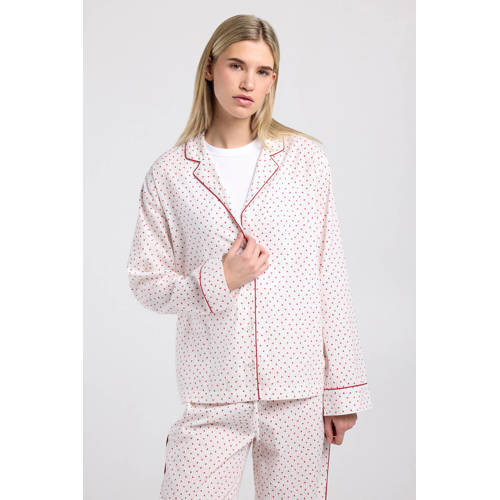 America Today pyjamatop Maeve wit/rood afbeelding