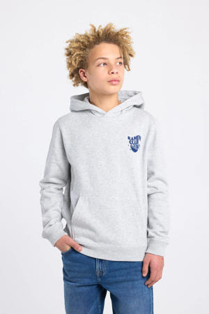 hoodie met backprint lichtgrijs