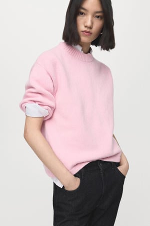 gebreide trui roze