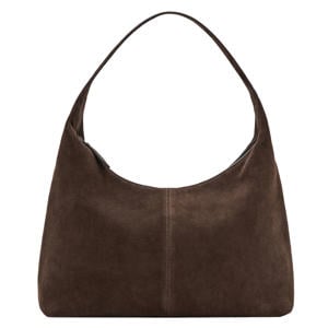 suede schoudertas bruin